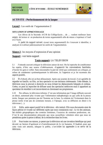 2 PL 2nde Outils de largumentation Les moyens dexpresion dune opinion (2)