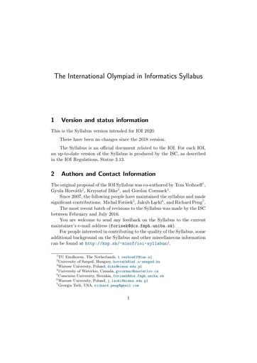 OLYMPIADES INTERNATIONALES EN INFORMATIQUE IOI-syllabus-2020 by DJAHA
