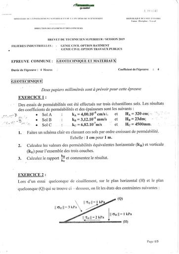 BTP SUJET GEOTECH ET MAT ERIAUX BY TEHUA