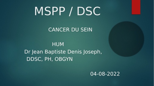 COURS CANCER DU SEIN by TEHUA