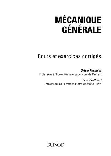 Mécanique générale Cours et exercices corrigés ( PDFDrive )