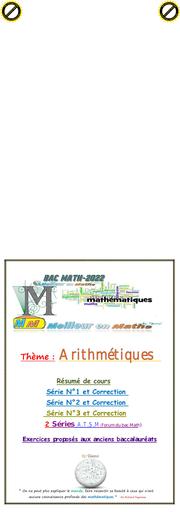 COURS et EXO corrigés arithmetique 2022