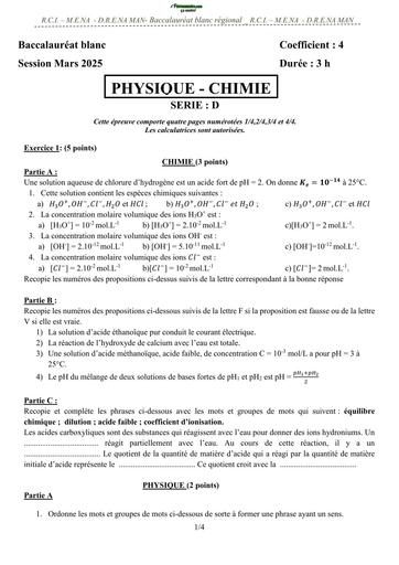 BAC BLANC MARS 2025 DRENA MAN SUJET PC SERIE D (SUJET) by TEHUA