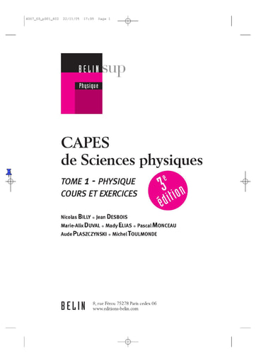 CAPES de Sciences physiques - Cours et exercices