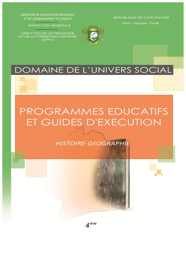 Programmes éducatifs et guides d’exécution Histoire-Géographie 4eme