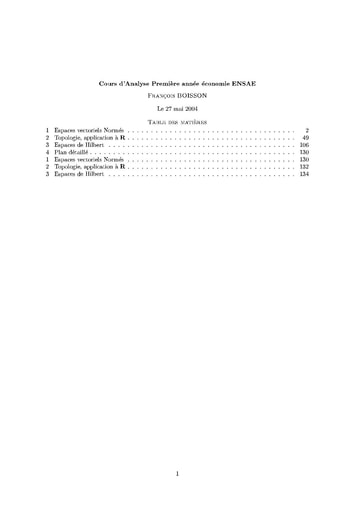 Analyse 1ere Annee Economie