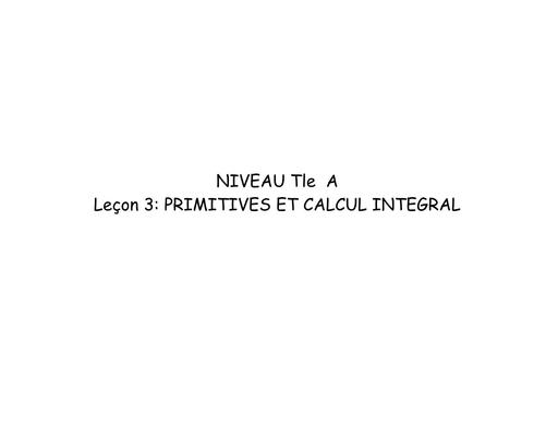 3 FICHE DE COURS APC MATHS Tle A1&2 L3 Calcul Intégral BY TEHUA