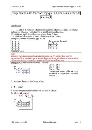 Simplification des fonctions logique à l bis