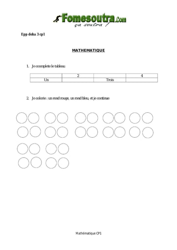 Evaluation Maths CP1