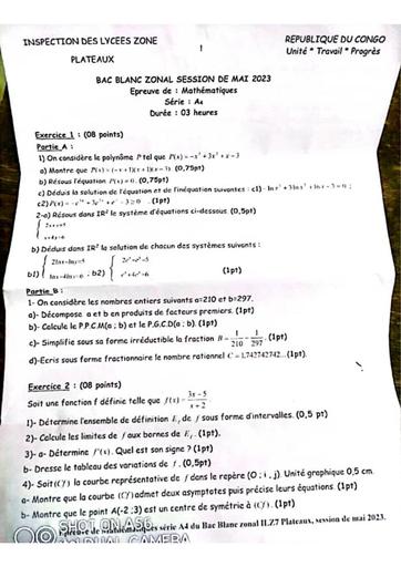 Bac blanc A4 les plateaux CONGO Brazza