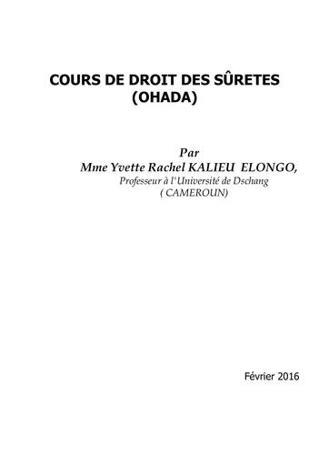 Cours de droit des sûretés