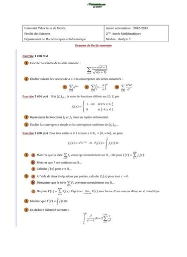 Examen5 Analyse 3 2023 by TEHUA