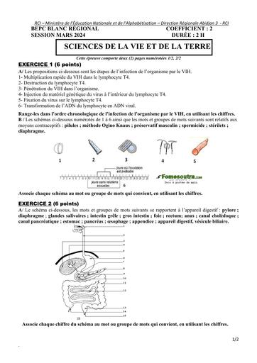 SUJET DE SVT BEPC BLANC 2024 ABIDJAN 3
