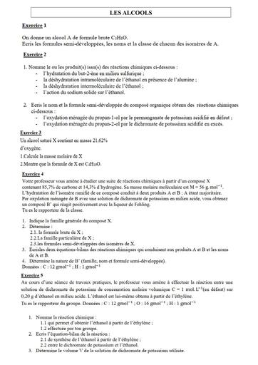 Fiche 1 Chimie Tle D