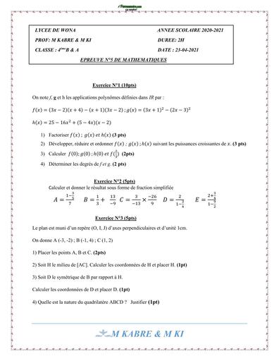 DEVOIR de maths 4ième wona N5 by TEHUA (2)