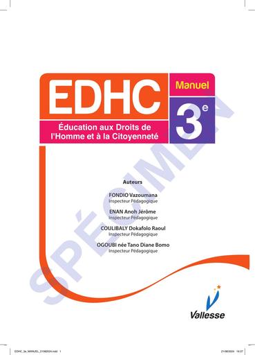 MANUEL EDHC 3ième SPECIMEN BY TEHUA