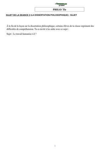 COURS DE VACANCES PHILO Tle SUJET 2 (LA DISSERTATION PHILOSOPHIQUE) BY TEHUA