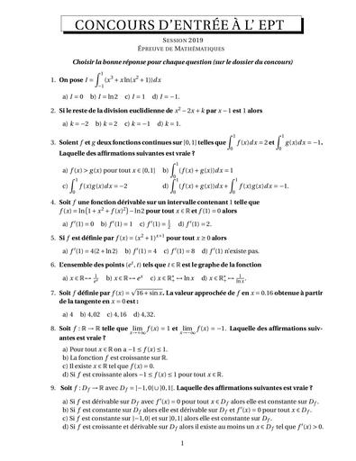 CONCOURS D'ENTRÉE À L'EPT 2019 by Tehua