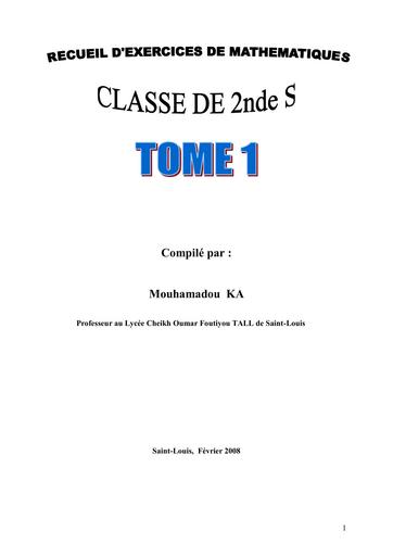 Fascicule de mathématiques 2nde C
