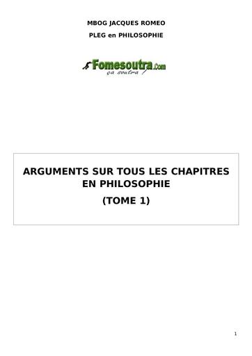 Argument philo tome 1