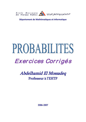 PROBABILITE Exercices Corrigés