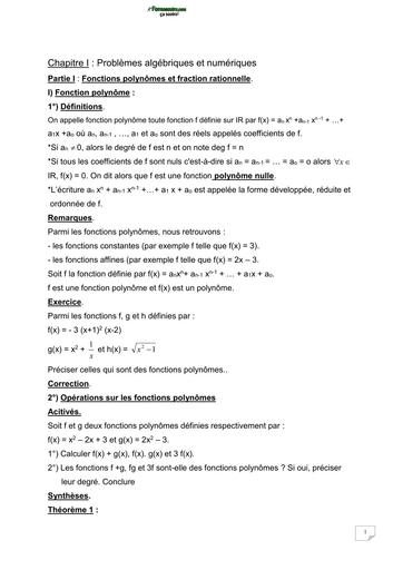 Cours de MATHS 1ière D by TEHUA