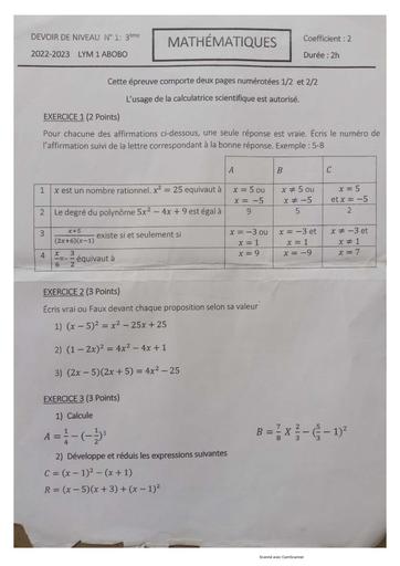 devoir n°1 maths 3ieme Lym1a by Tehua.pdf