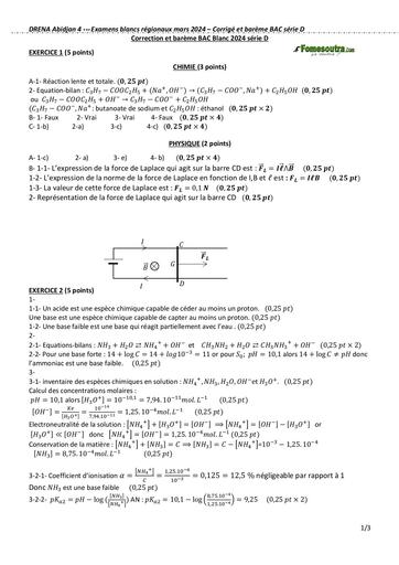 Barème bac blanc 2024 Dren Abidjan 4 PC serie D by Tehua