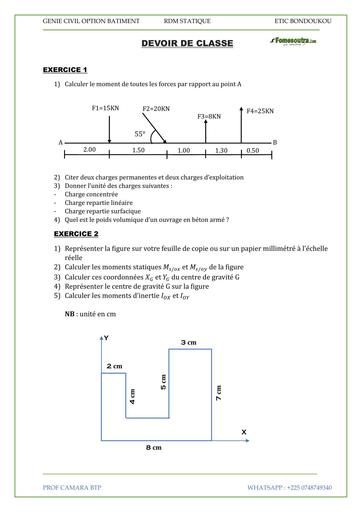 BTP DEVOIR GBAT 1 RDM STATIUE BDK SUJET avec corrigé BY TEHUA