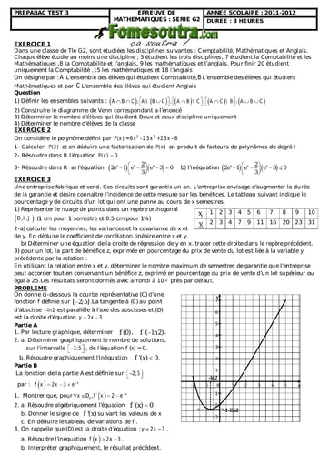 Devoir 13 de maths niveau Terminale G2