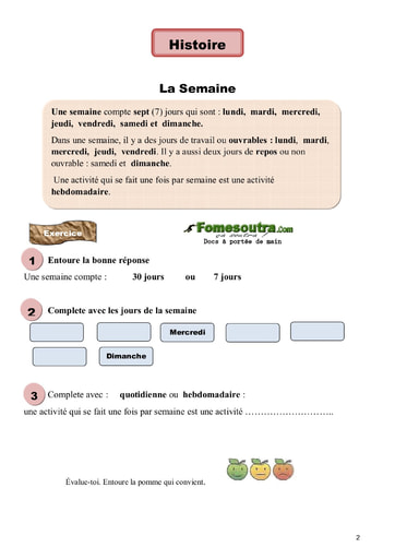 La Semaine - Cours CE1