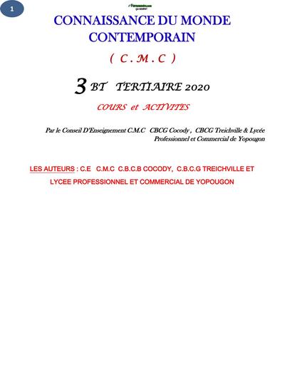 COURS DE CMC 3ième ANNEE BT TERTIAIRE CBCG COCODY BY TEHUA