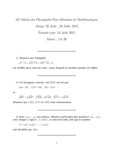 MATHS SUJET OPAM 2015 by DJAHA