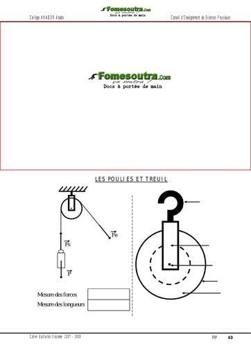 Poulies et treuils - Supports de cours