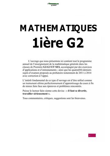 FASCICULE MATHS 1ière G2 BY TEHUA
