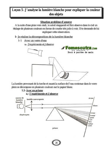 J’analyse la lumière blanche pour expliquer la couleur des objets - Physique 4eme