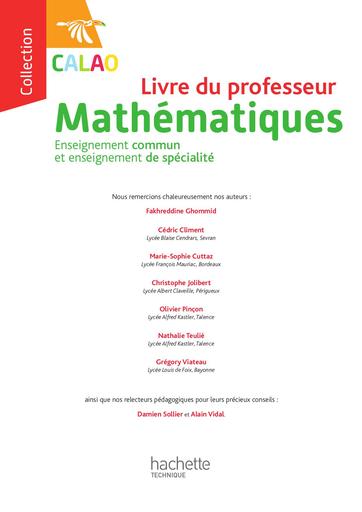 Calao Maths Terminale spécialité STI2D, STL Livre du Professeur BY M.TEHUA