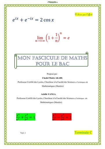 MON FASCICULE Maths POUR BAC BY TEHUA