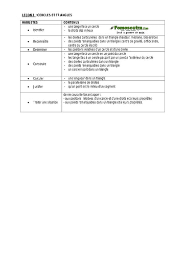 Cercles et triangles - Guide pédagogique Maths 4ème