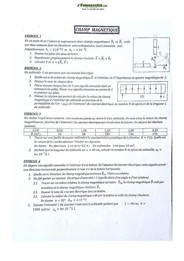 Sujet de Physique-Chimie Première D Lycée Classique Abidjan