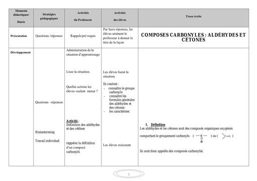 COMPOSES CARBONYLES (ALDEHYDES ET CETONES) by Tehua