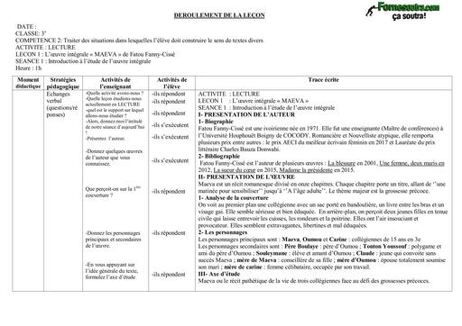 FACILITATEUR MAEVA 3ème BY TEHUA
