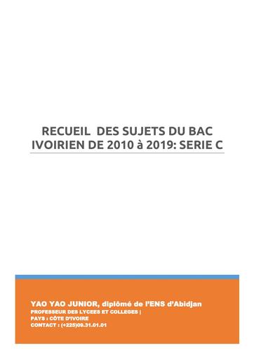 BAC C 2010 à 2019