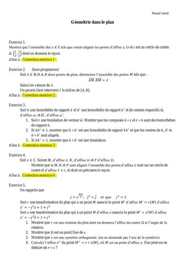 Exercice et corrigés géométrie by inyass