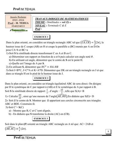 TD SIMILUTUDE Tle C & E by TEHUA