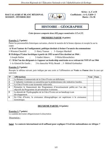 Histoire Geo BAC blanc corrigé By Tehua