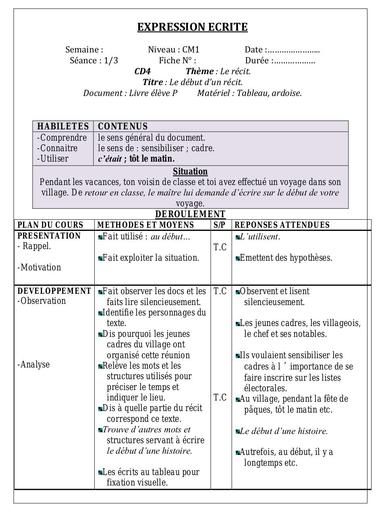 EXPRESSION ECRITE CM1