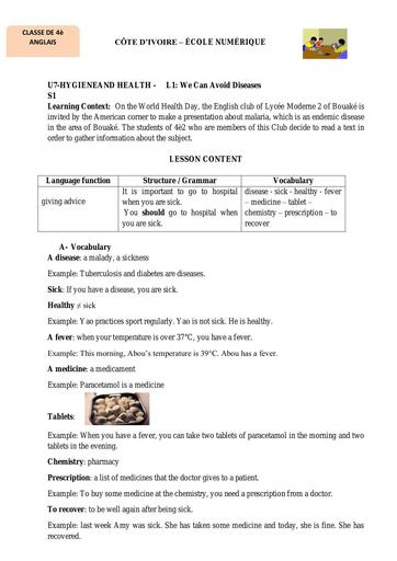 UNIT 7 LESSON 1 4e ANGLAIS