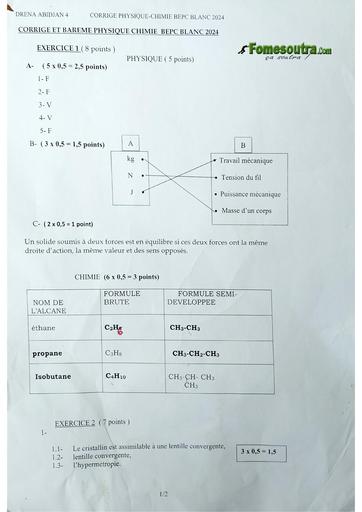 Barème PC bepc blanc 2024 Dren abidjan 4 by Tehua