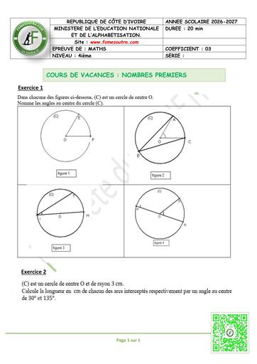 FICHE 2 MATHS 4ième L2 ANGLES by TEHUA